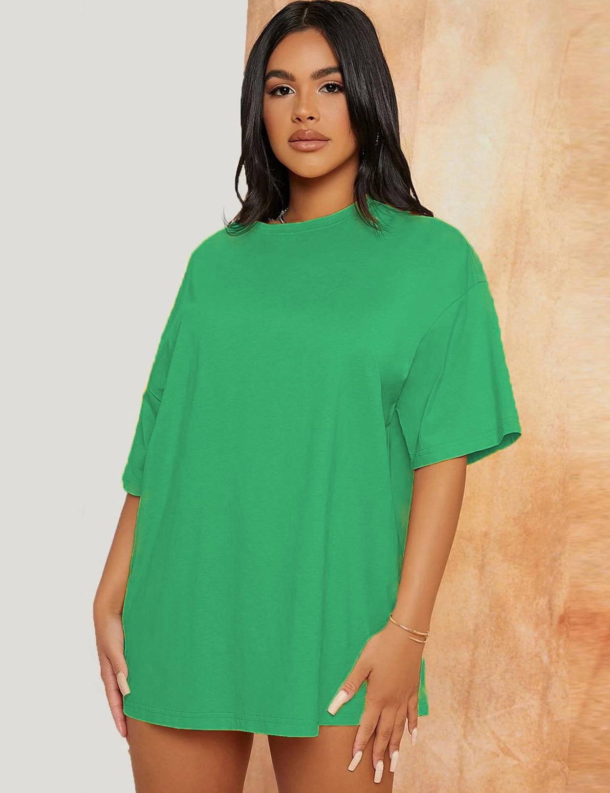 WomenSolidRoundNeckCottonBlendGreenT-Shirt-1_jpg.jpg