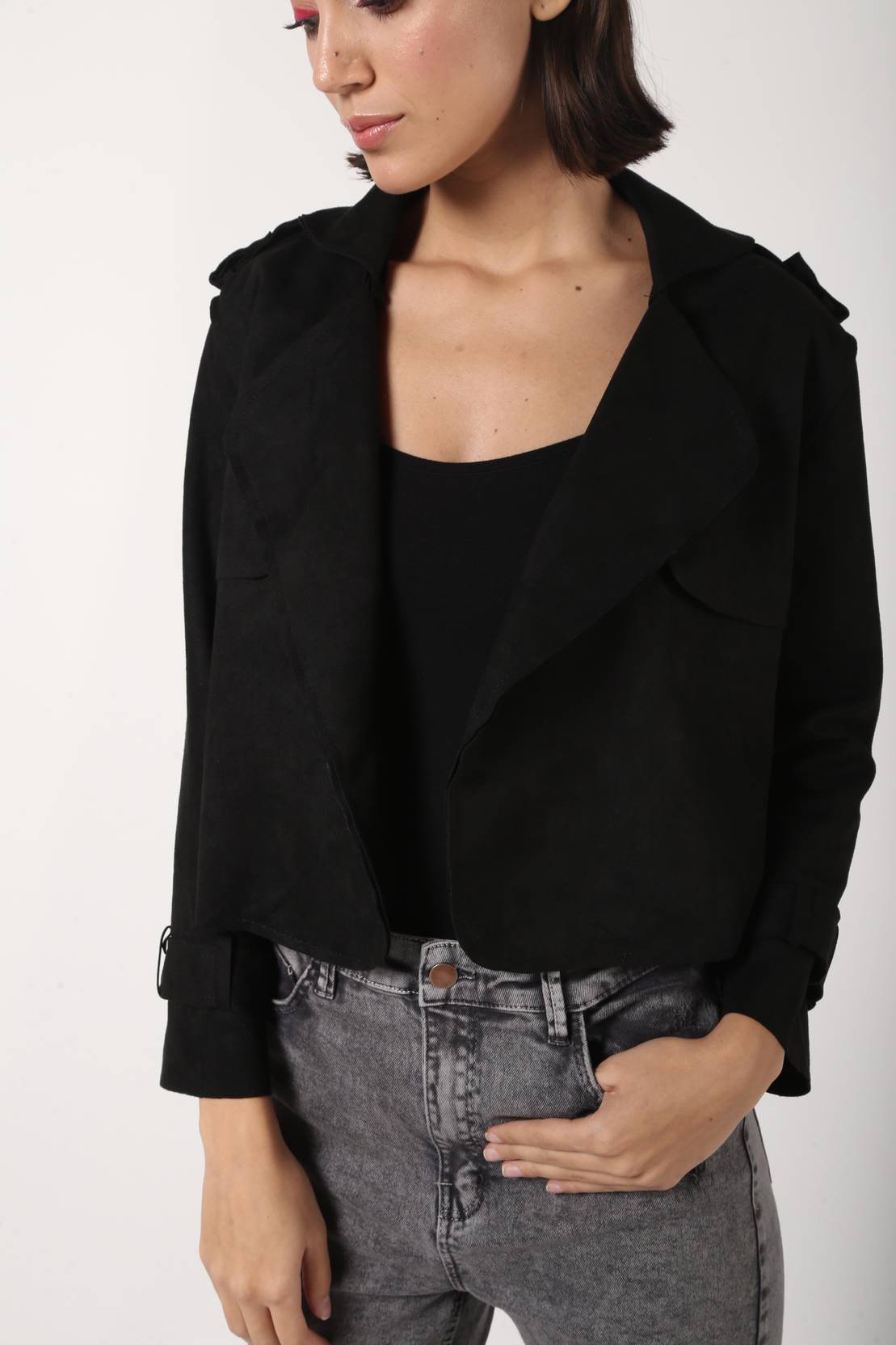 KOTTY Women Solid Single Breasted Casual Blazer  (Black)