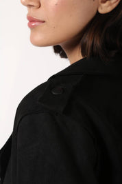 KOTTY Women Solid Single Breasted Casual Blazer  (Black)