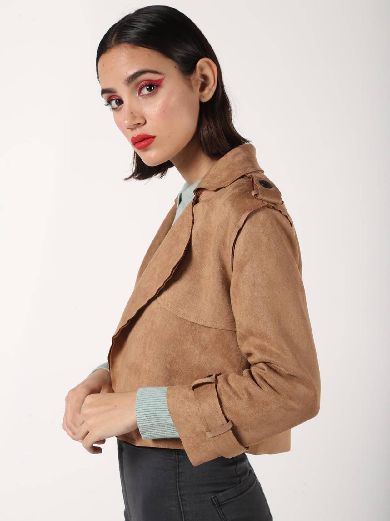 KOTTY Women Solid Single Breasted Casual Blazer  (Brown)