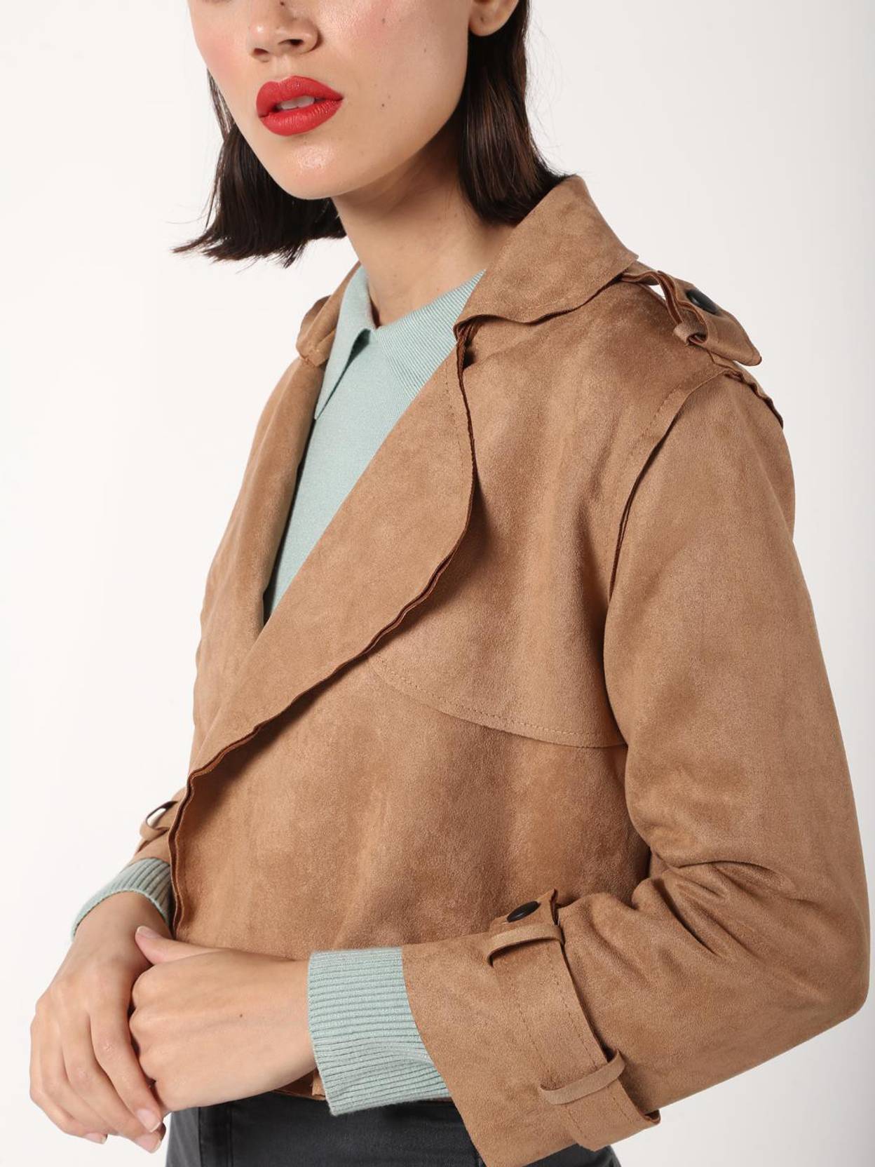 KOTTY Women Solid Single Breasted Casual Blazer  (Brown)