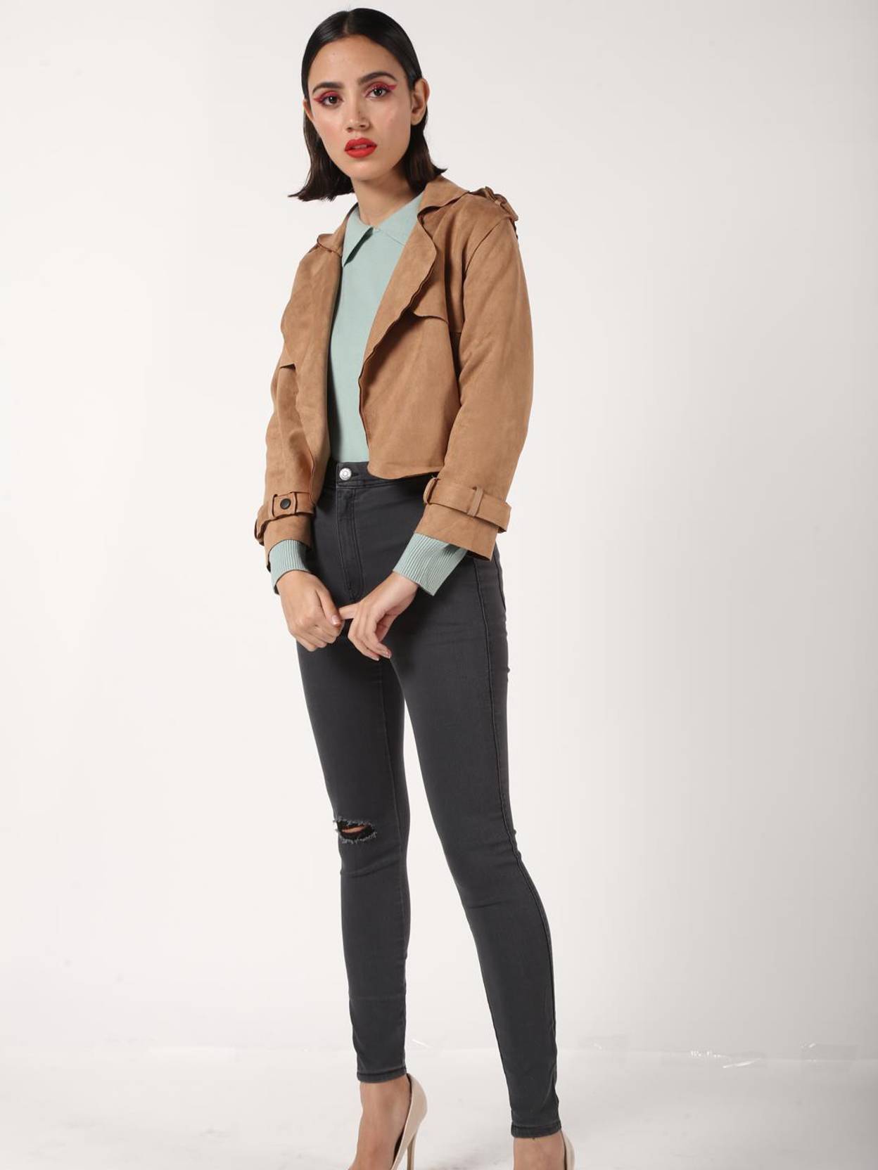 KOTTY Women Solid Single Breasted Casual Blazer  (Brown)