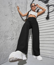 KOTTY Women Boot-Leg Mid Rise Black Jeans
