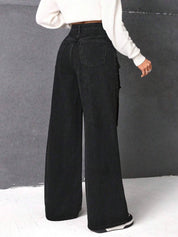 KOTTY Women Straight Fit High Rise Black Jeans
