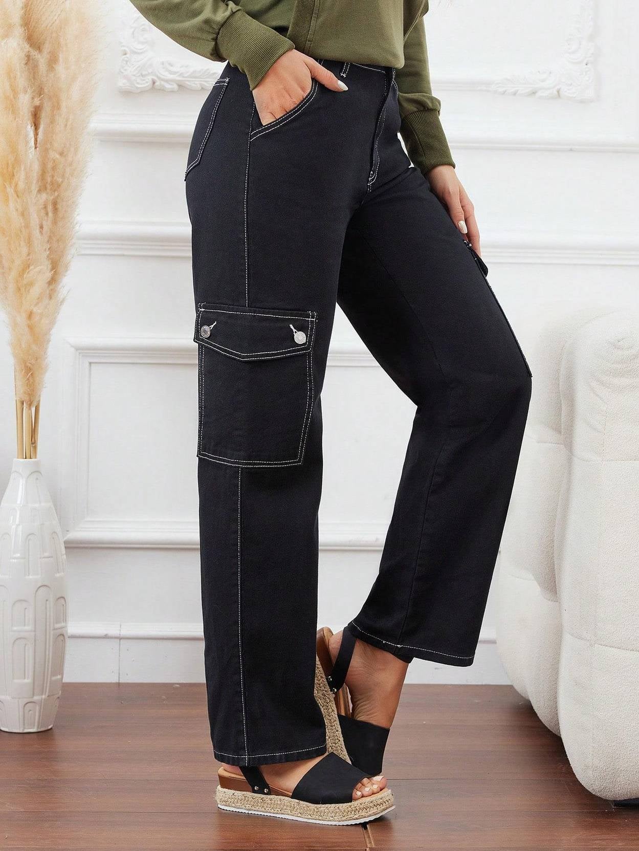 KOTTY  Women Straight Fit High Rise Black Jeans
