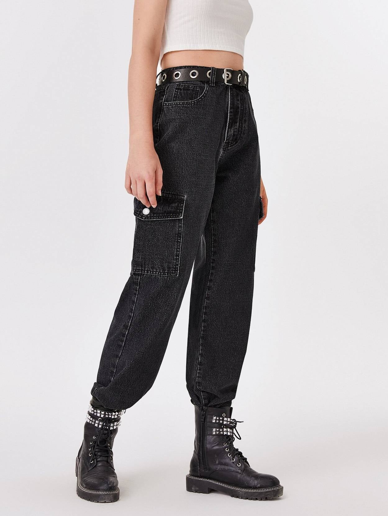 KOTTY Women Straight Fit High Rise Black Jeans
