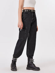 KOTTY Women Straight Fit High Rise Black Jeans