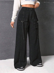 KOTTY Women Straight Fit High Rise Black Jeans
