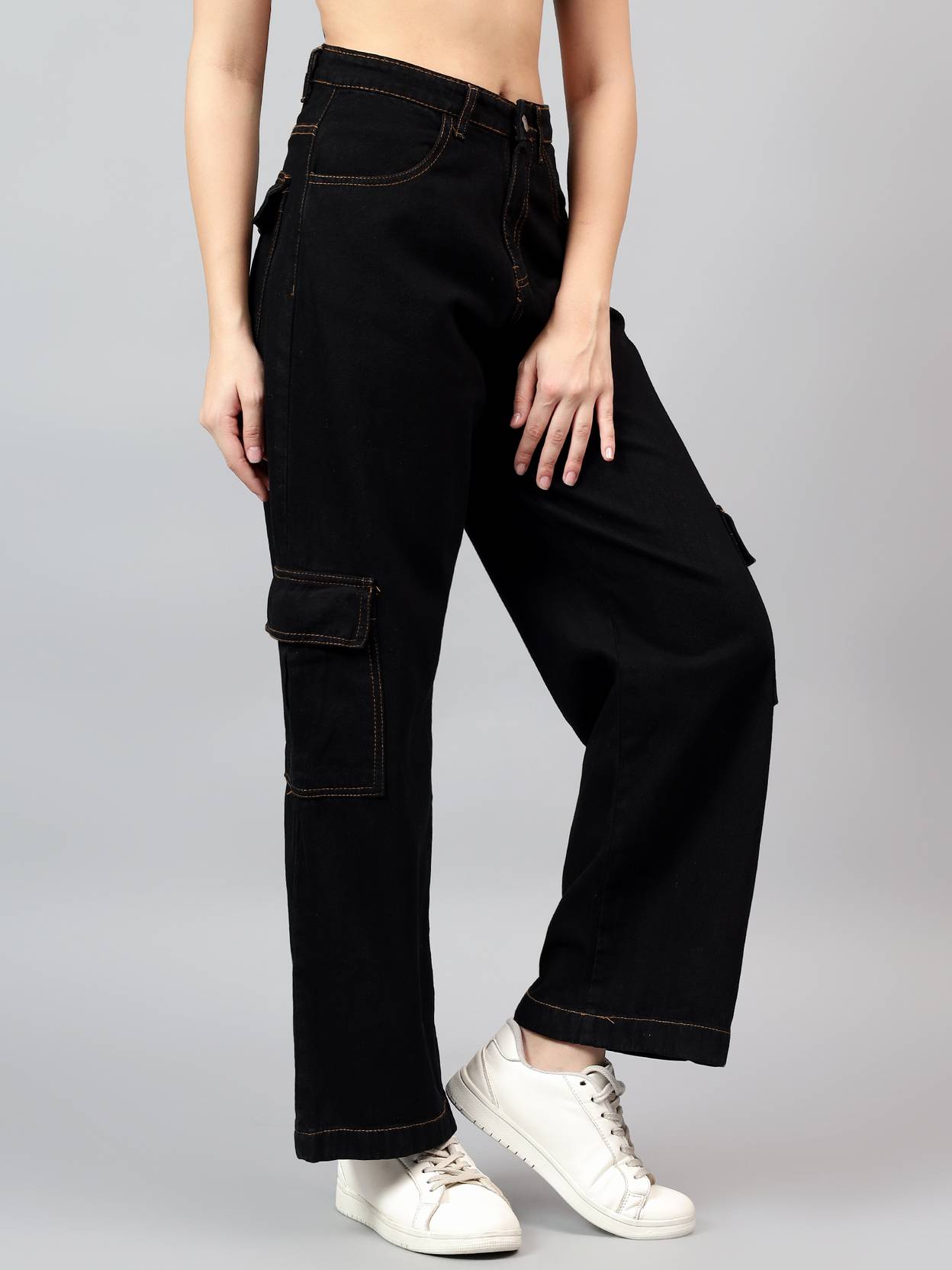 KOTTY Women Straight Fit High Rise Black Jeans