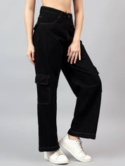 KOTTY Women Straight Fit High Rise Black Jeans