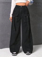 KOTTY Women Straight Fit High Rise Black Jeans