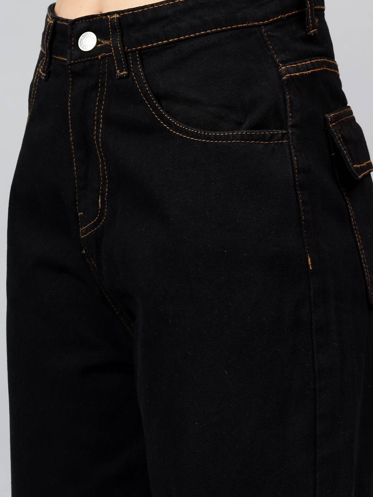 KOTTY Women Straight Fit High Rise Black Jeans