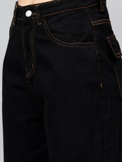 KOTTY Women Straight Fit High Rise Black Jeans