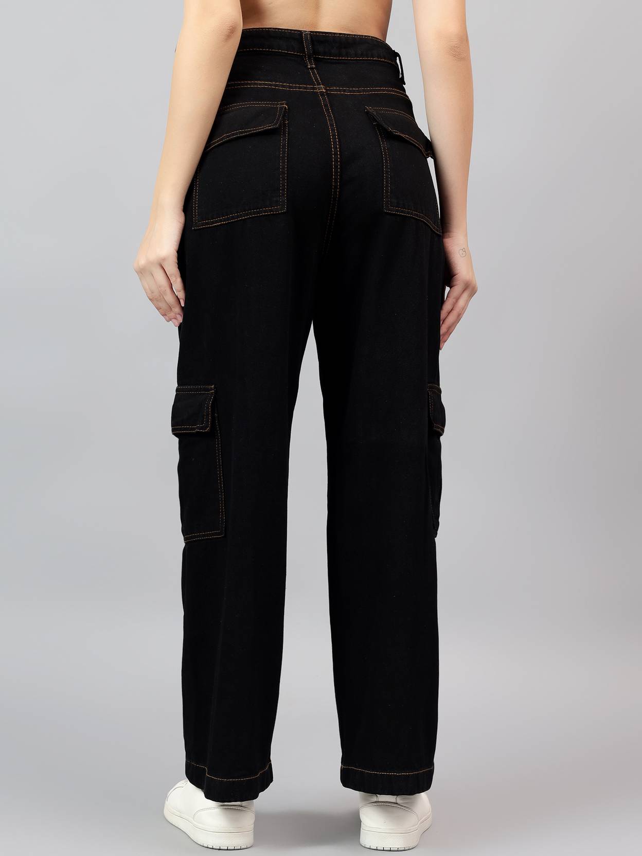 KOTTY Women Straight Fit High Rise Black Jeans