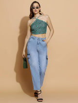 KOTTY  Women Straight Fit High Rise Blue Jeans
