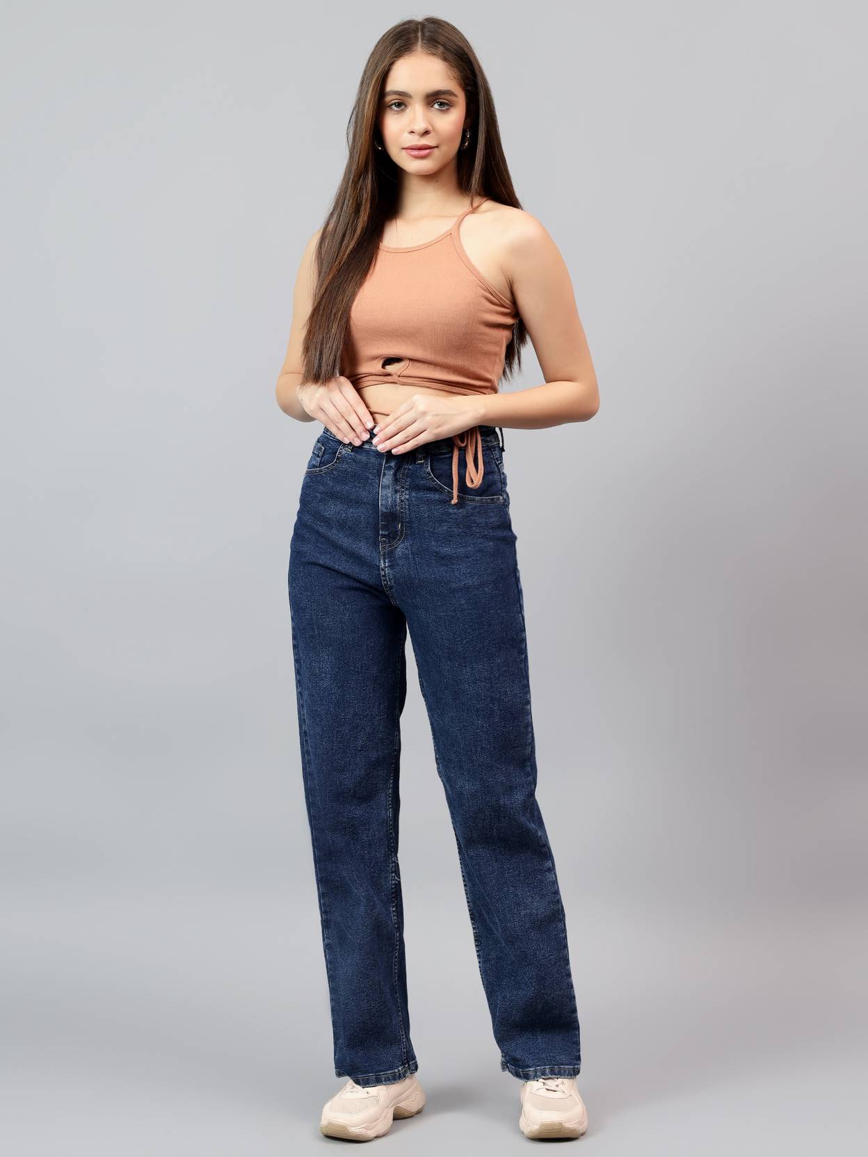 KOTTY Women Straight Fit High Rise Blue Jeans