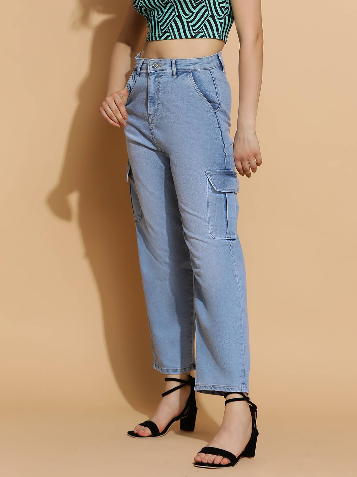 KOTTY  Women Straight Fit High Rise Blue Jeans