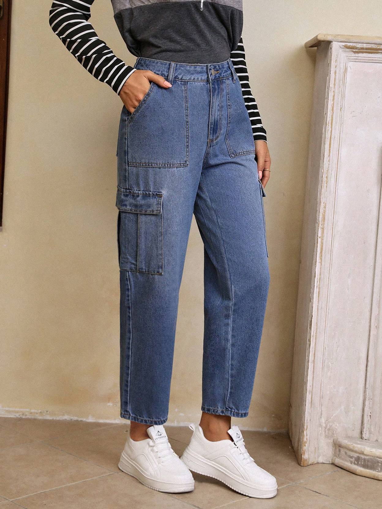 KOTTY Women Straight Fit High Rise Blue Jeans