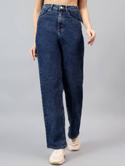KOTTY Women Straight Fit High Rise Blue Jeans