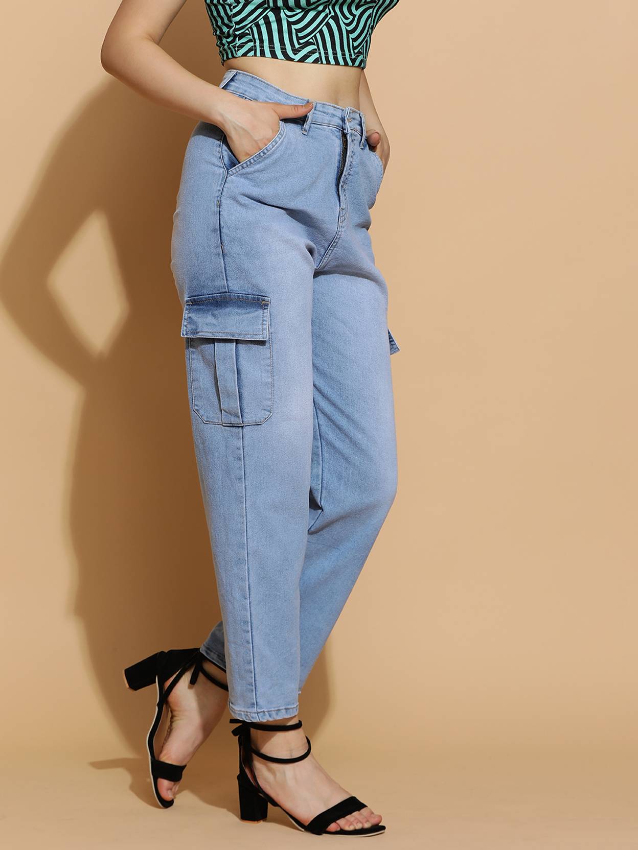 KOTTY  Women Straight Fit High Rise Blue Jeans