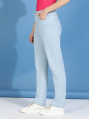 KOTTY Women Straight Fit High Rise Blue Jeans