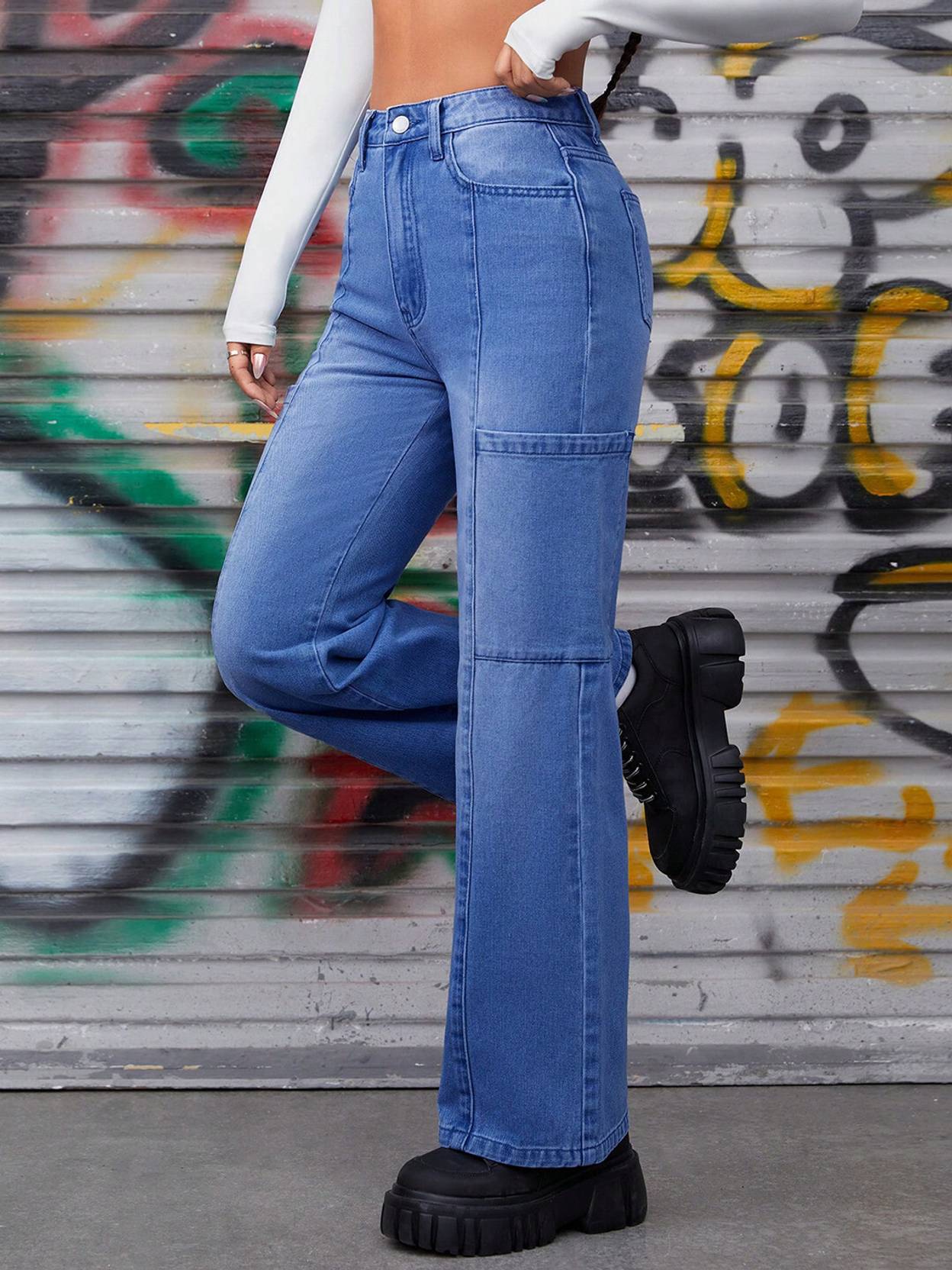 KOTTY  Women Straight Fit High Rise Blue Jeans