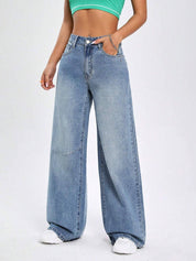 KOTTY Women Straight Fit High Rise Blue Jeans