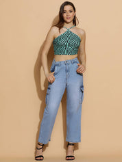 KOTTY  Women Straight Fit High Rise Blue Jeans