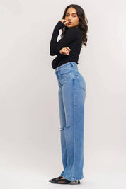 KOTTY Women Straight Fit High Rise Blue Jeans