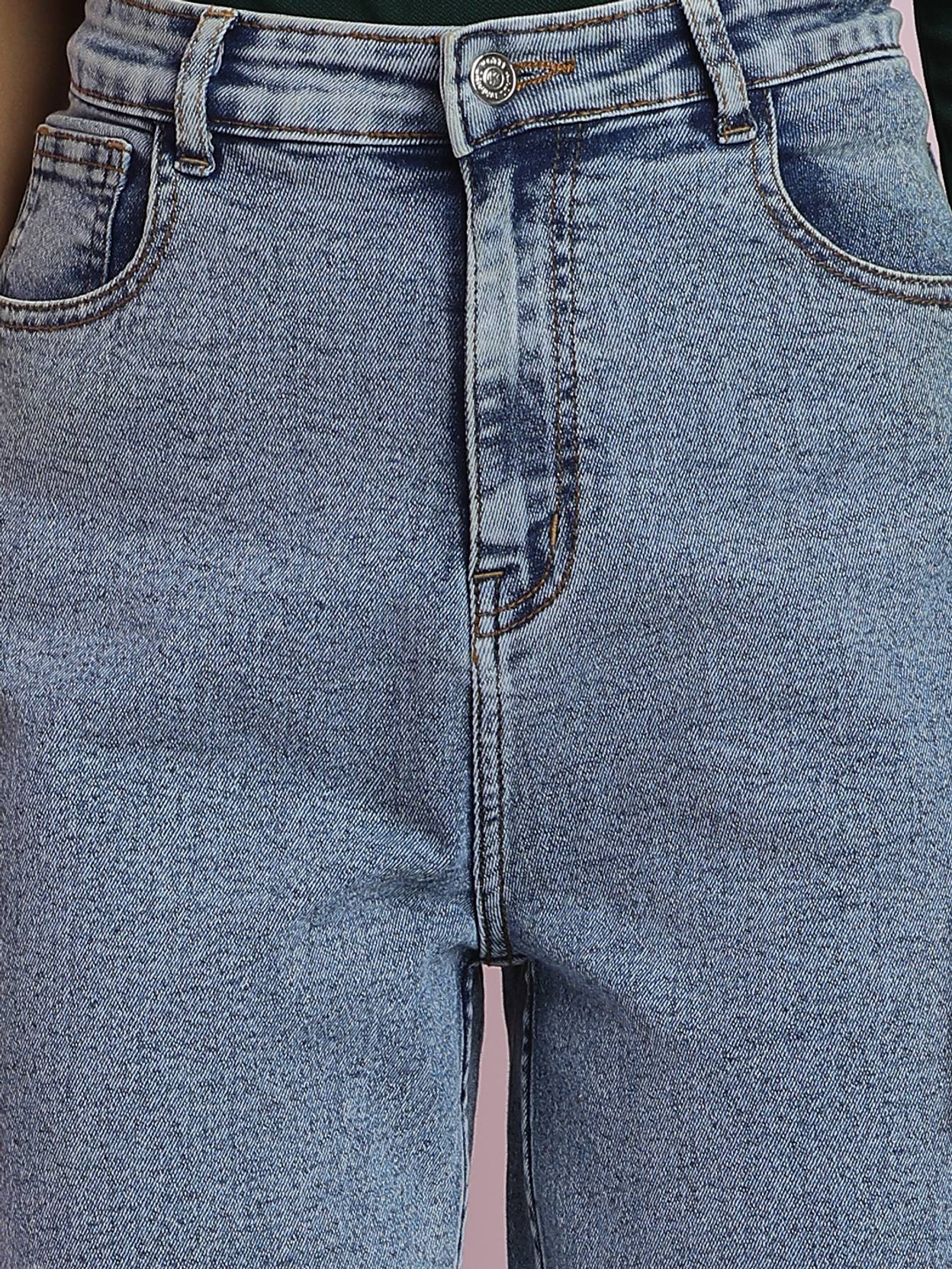 KOTTY Women Straight Fit High Rise Blue Jeans