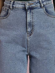 KOTTY Women Straight Fit High Rise Blue Jeans