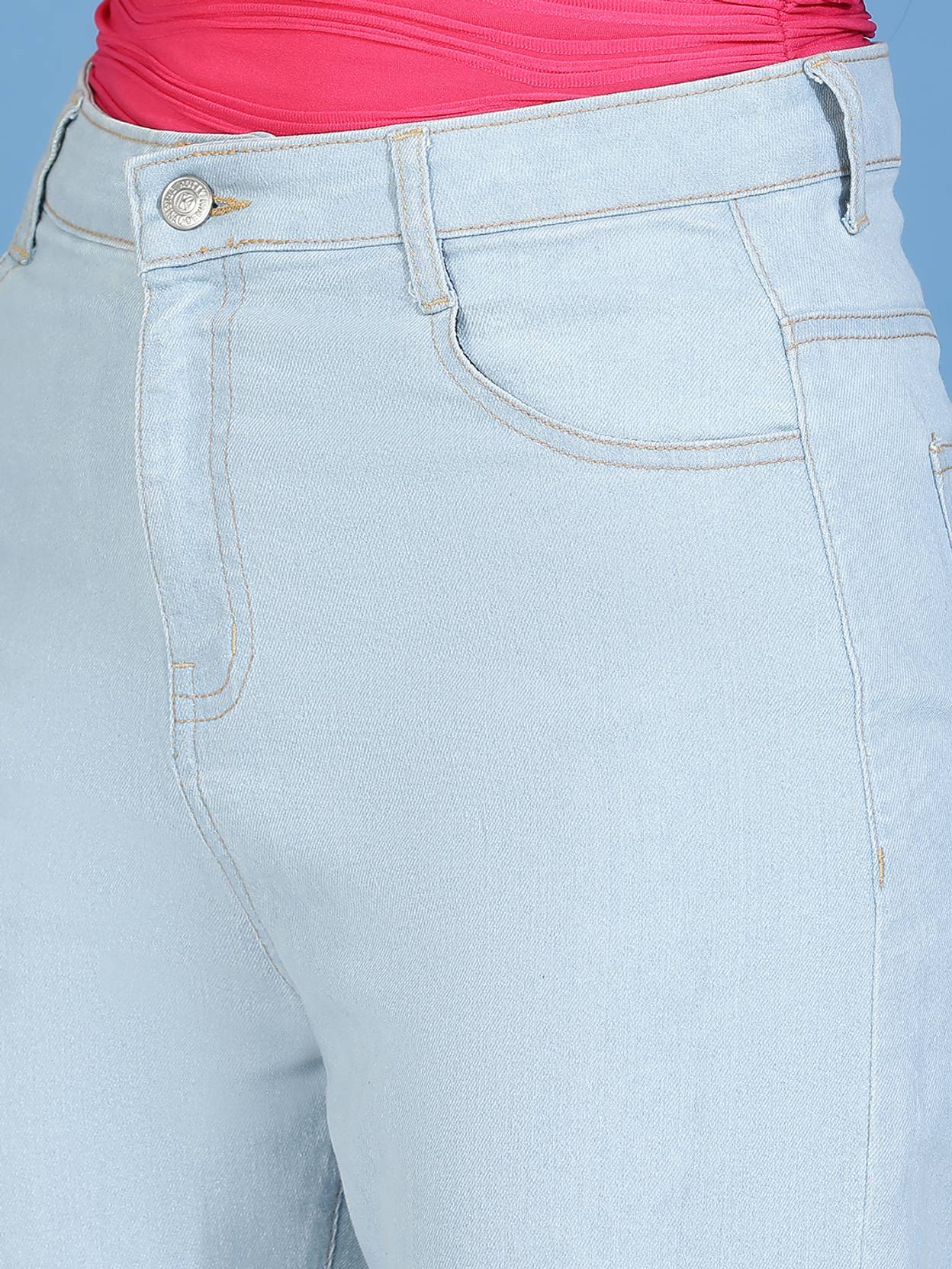 KOTTY Women Straight Fit High Rise Blue Jeans