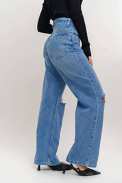 KOTTY Women Straight Fit High Rise Blue Jeans