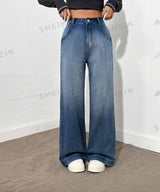 KOTTY  Women Straight Fit High Rise Dark Blue Jeans