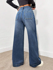 KOTTY  Women Straight Fit High Rise Dark Blue Jeans