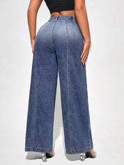 KOTTY  Women Straight Fit High Rise Dark Blue Jeans