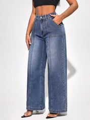 KOTTY  Women Straight Fit High Rise Dark Blue Jeans