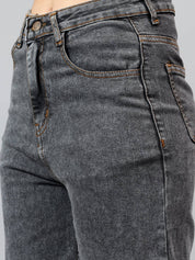 KOTTY Women Straight Fit High Rise Grey Jeans