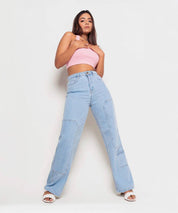 KOTTY  Women Straight Fit High Rise Light Blue Jeans