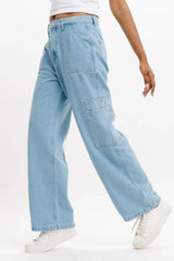 KOTTY  Women Straight Fit High Rise Light Blue Jeans
