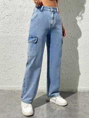 KOTTY Women Straight Fit High Rise Light Blue Jeans