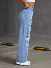 KOTTY Women Straight Fit High Rise Light Blue Jeans
