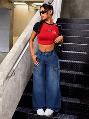 KOTTY Women Straight Fit Mid Rise Dark Blue Jeans