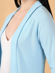 KOTTY  Women Straight Full Sleeve Blue Shrug