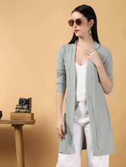 KOTTY  Women Straight Full Sleeve Grey Shrug