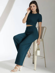 KOTTY Women Two Piece Dress Green Ankle Length Dress