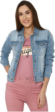 KOTTY Women Washed Denim Jacket