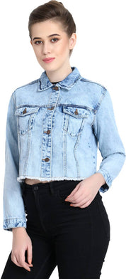 KOTTY Women Washed Denim Jacket