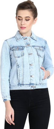 KOTTY Women Washed Denim Jacket