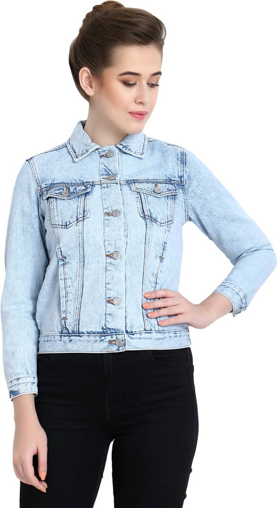 KOTTY Women Washed Denim Jacket